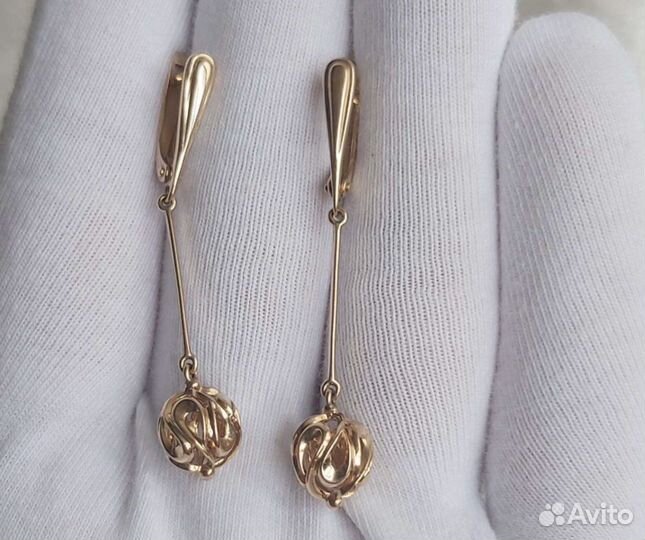 Золотые сережки 585 пробы