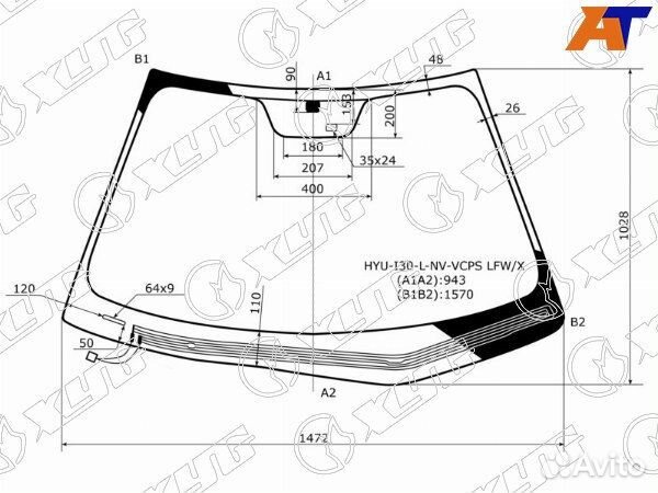 Стекло лобовое hyundai I30
