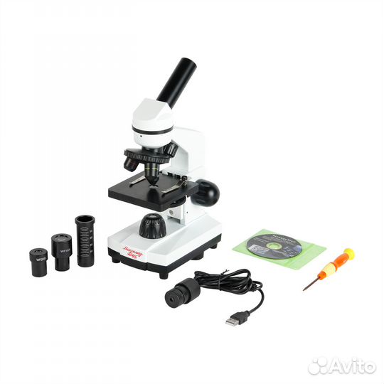 Микроскоп школьный Эврика 40х-1600х с видеоокуляро