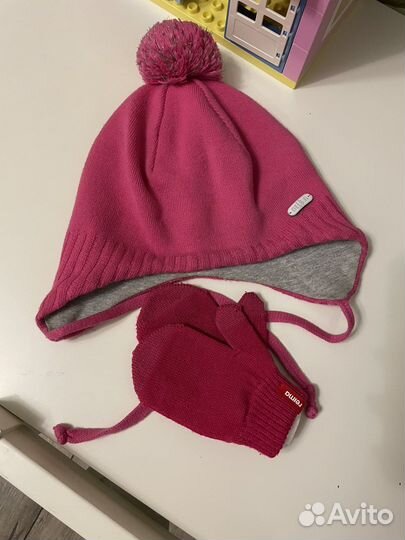 Комплект шапка и варежки reima, nels