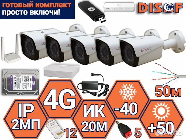 Видеонаблюдение комплект AHD №707