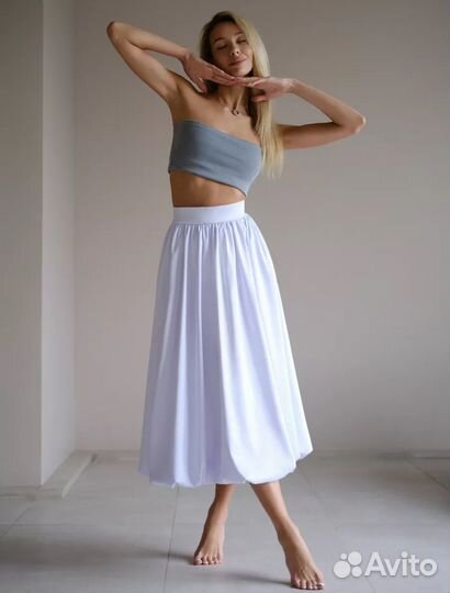 Юбка баллон белая