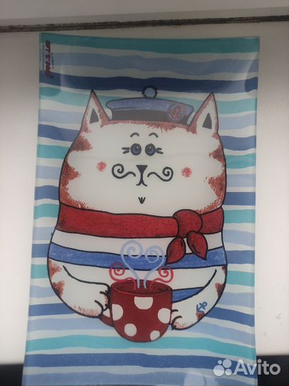 Тарелка из стекла в морском стиле