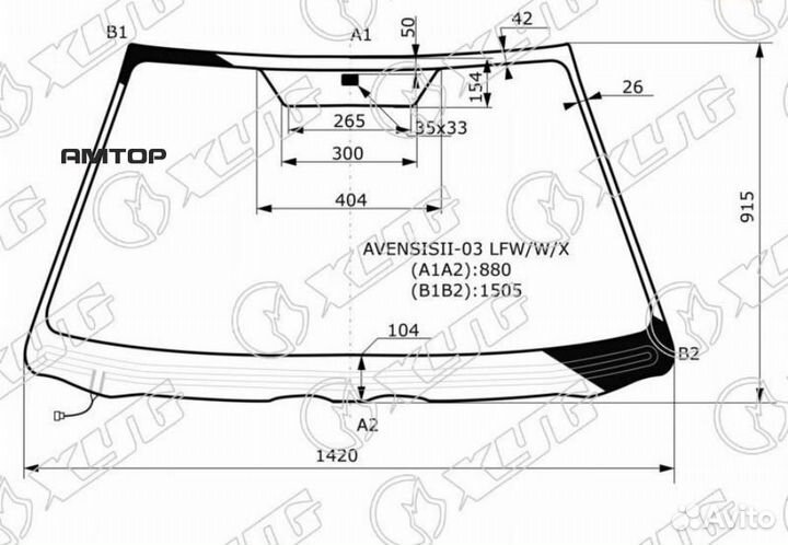 XYG avensisii-03 LFW/W/X Стекло лобовое с обогрево