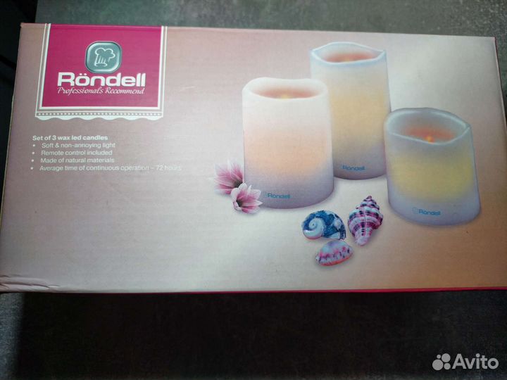 Набор из 3-х свечей парафиновых на батарейках