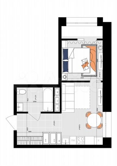 1-к. квартира, 34,1 м², 4/19 эт.