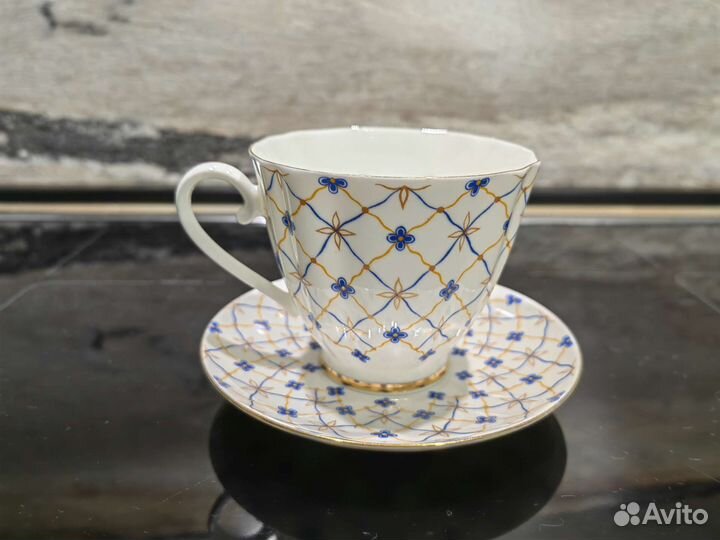Чайная пара лфз кобальтовая сетка