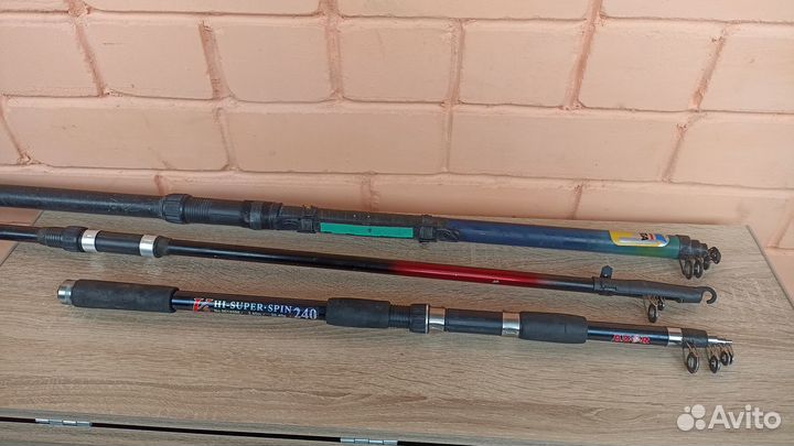 Удилища телескопические, 3 штуки