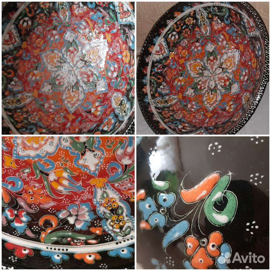 Тарелка,салатник, керамика,ручная роспись