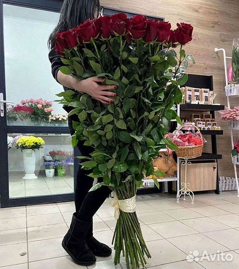 Длинные высокие розы 110 150 160 180 200 см