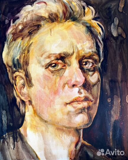 Картина маслом портрет мужчины брутальный стильный