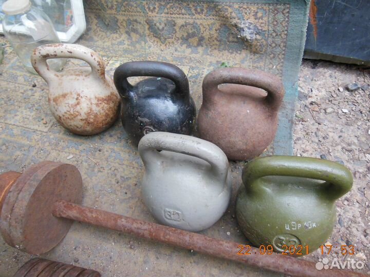 Гири 16 кг, 24 кг 32 кг, штанга разборная