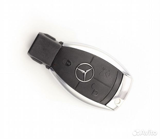 Чехол на выкидной ключ TPU Mercedes / Мерседес silver