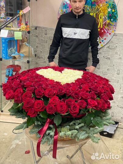 Розы 251 штука сердце