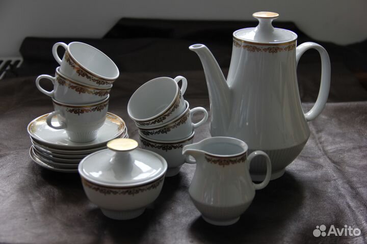 Антикварный кофейный сервиз на 6 персон