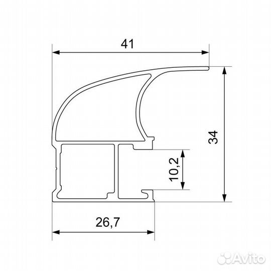 Венге патина структурный Профиль-ручка 5,5м KR200