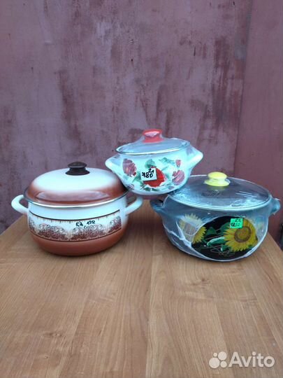 Кастрюля эмалированная новая Interos