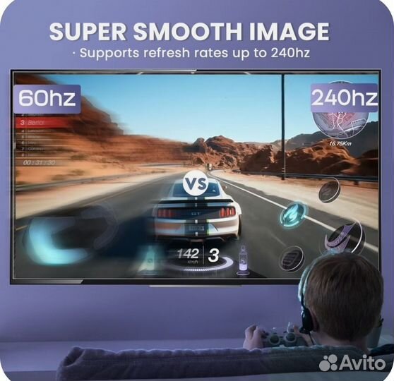 Кабель displayport 1.4, 8k