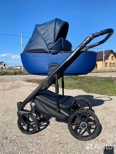Коляска 2в1 Riko Basic Ozon, 01 (графит-синий)
