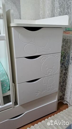 Детская кроватка трансформер с комодом