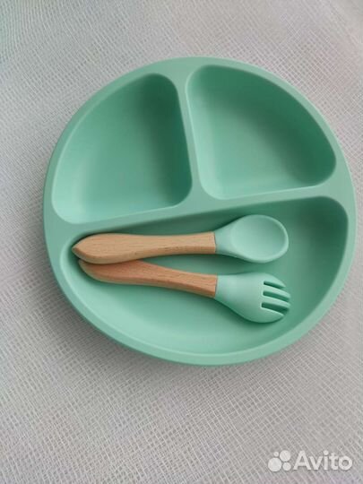 Набор детской силиконовой посуды новый