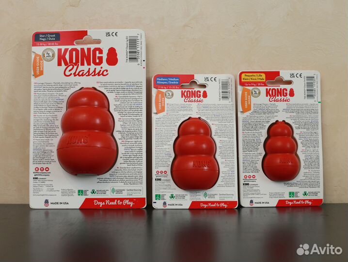 Kong Classic красный M, L игрушка для собак