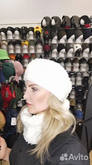 Комплект берет и снуд из эко меха