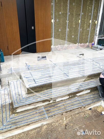 Обогрев ступеней пандус греющим кабелем (анти лед)