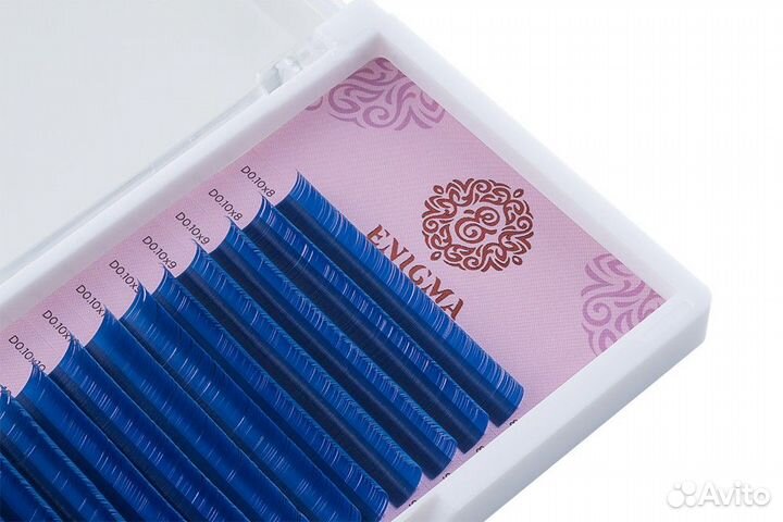 Цветные ресницы Enigma микс Blue 6 линий