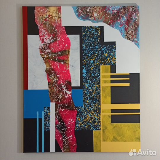 Большая абстрактная картина для интерьера
