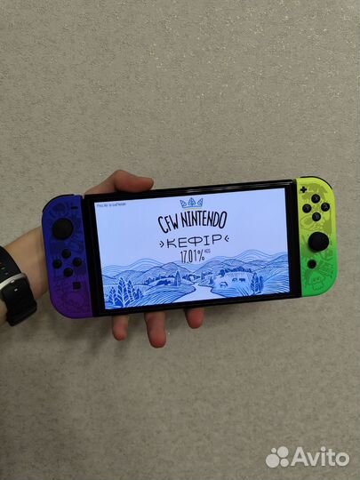 Чипованная Nintendo Switch oled Splatoon 64+256 Гб