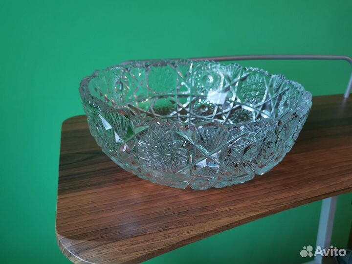 Салатница, фруктовница хрустальная