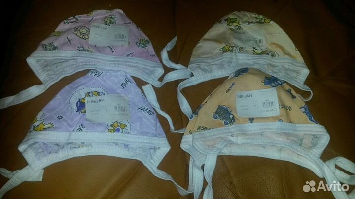 Чепчики х/б (40 и 44размер) для младенцев