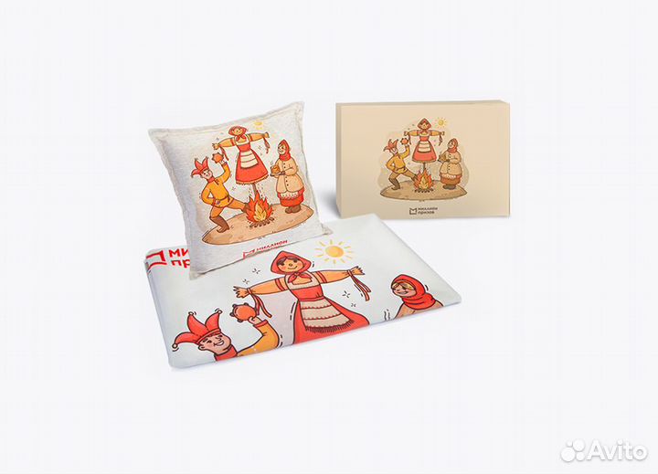 Набор Плед и подушка Масленица Миллион призов