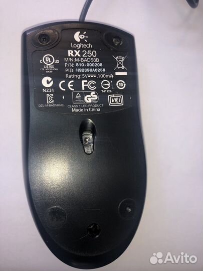 Мышь проводная Logitech