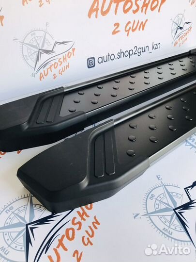 Подножки «Бумер» Нива, пороги нива Урбан (чёрные)