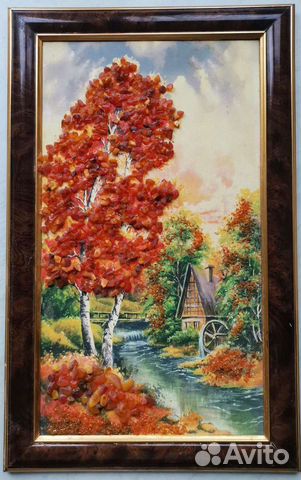 2 картины с янтарем времен СССР