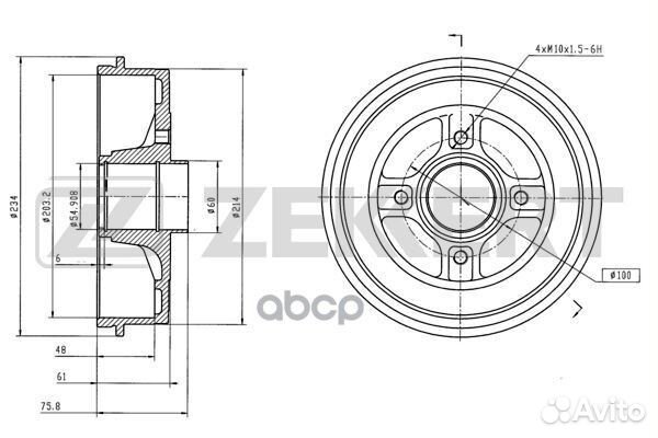 Барабан торм. зад. LADA Xray 16- Renault Logan