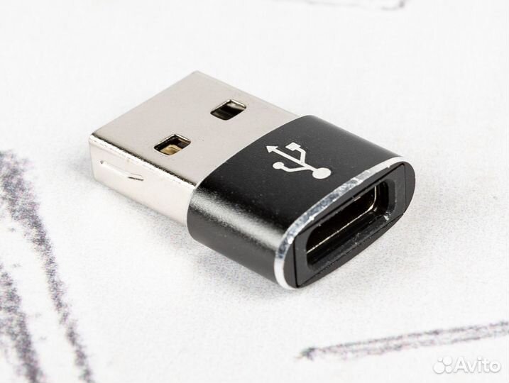 Переходник USB3.0 Type-A (мама) USB Type-C (папа)