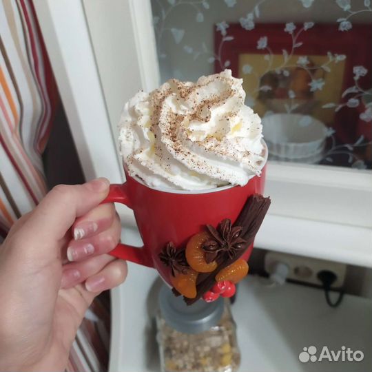 Чашки с декором из полимерной глины