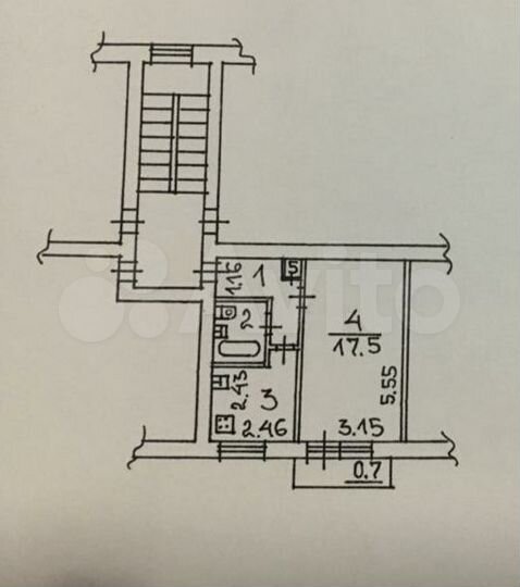 1-к. квартира, 32 м², 3/5 эт.