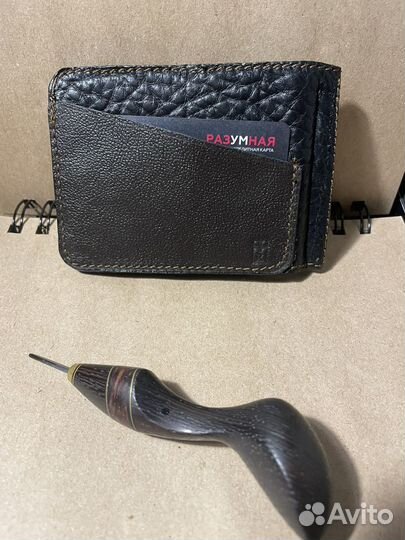 Зажим для денег кожаный ручной работы