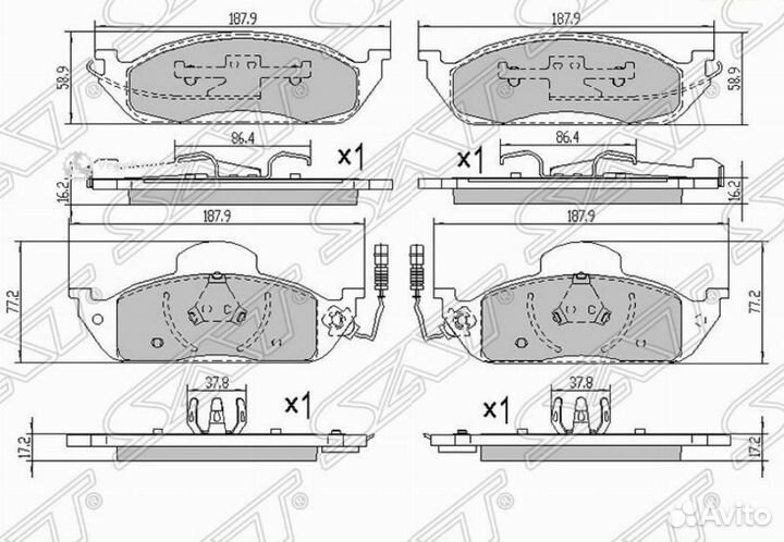 Колодки передние Mercedes ML STA1634201220