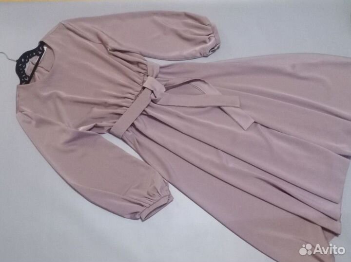 Нарядное платье женское 46 пудровый розовый