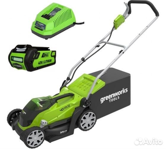 Газонокосилка аккумуляторная Greenworks G40LM35K2