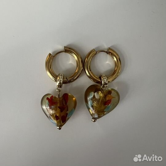 Серьги конго с подвесками