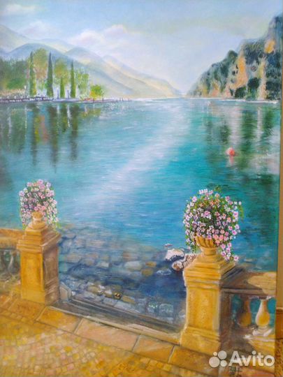 Картина маслом озеро гарда