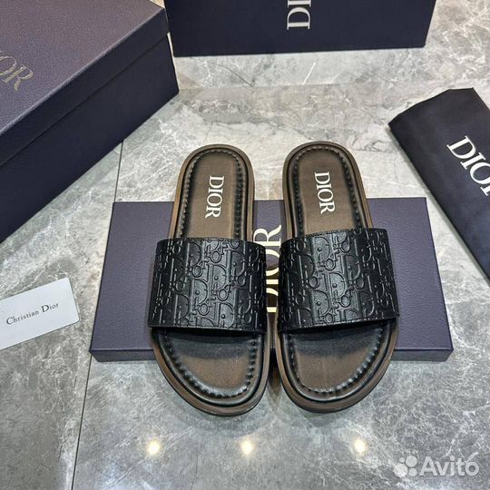 Шлепанцы мужские кожаные Dior 40-46