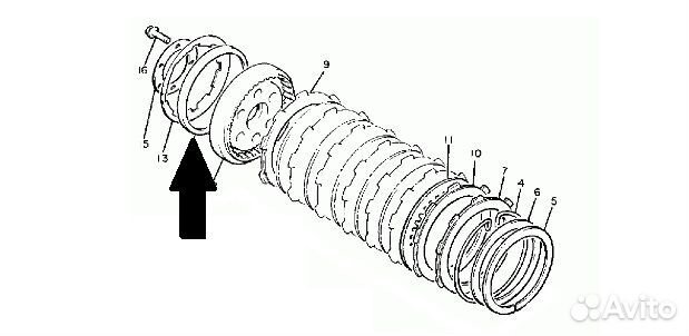 Yamaha 1FK-16335-00-00 Кольцо(кожух пружины) сцепл