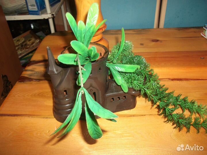 Грот с растениями для аквариума 2 вида